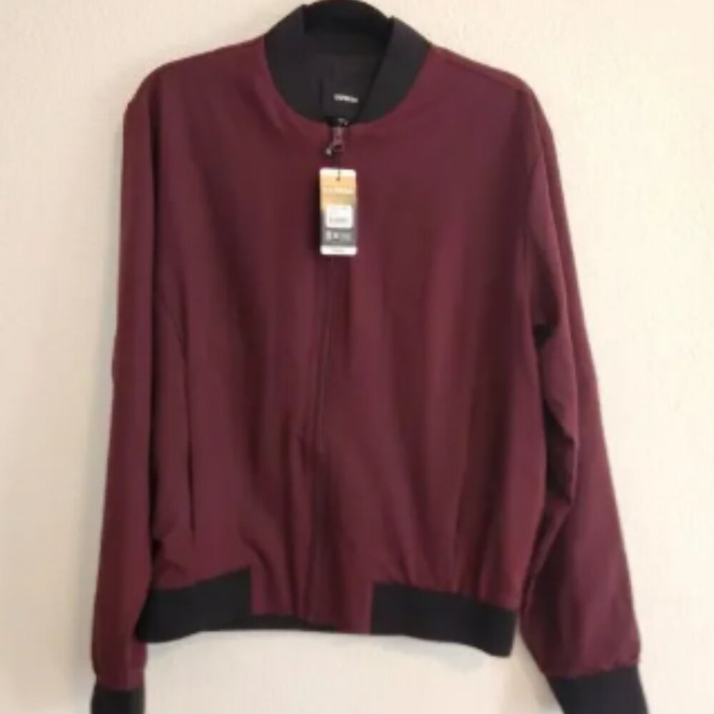 Express Men's Size Small Bomber Jacket Maroon‎ Brand New with Tags